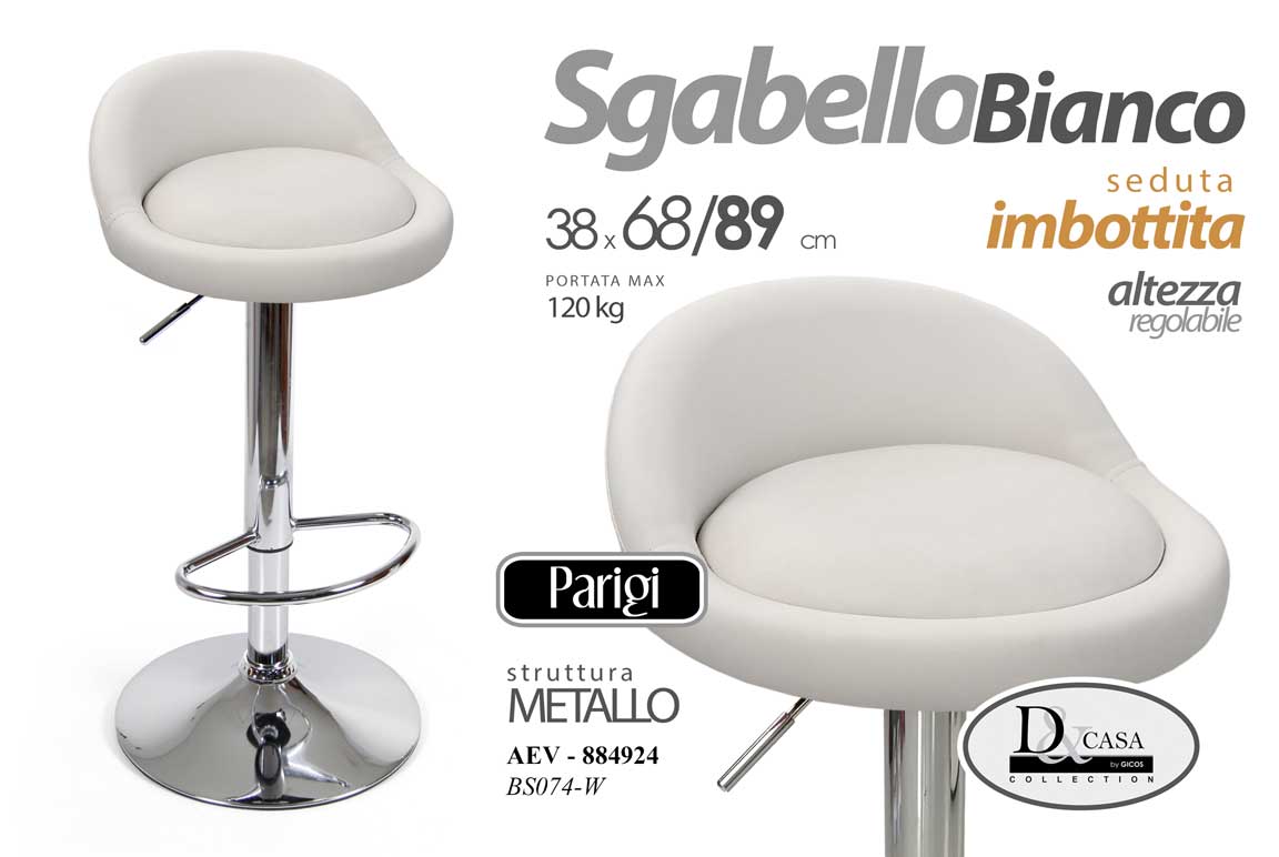 AEV/SGABELLO PU BIA. 38*68/89 BS074-W