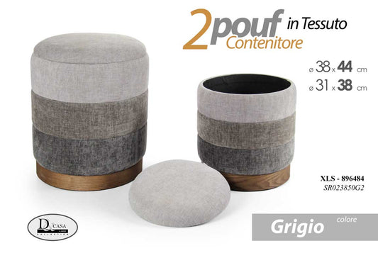 XLS/S/2 POUF CONTEN. GRIGIO SR023850G2