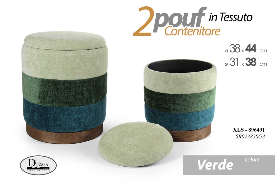 XLS/S/2 POUF CONTEN. VERDE SR023850G3