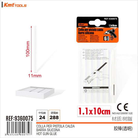 COLLA PER PISTOLA CALDA 1.1CM*10CM 6PZ