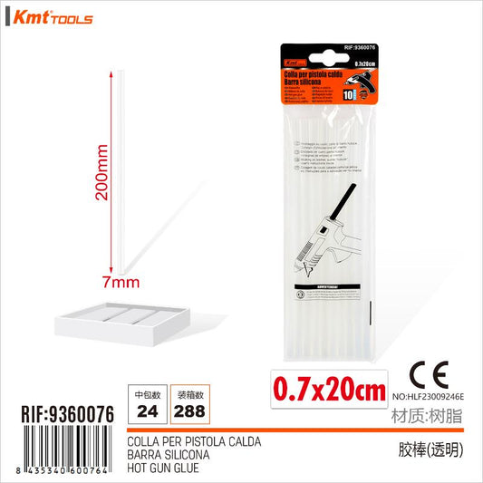 COLLA PER PISTOLA CALDA 0.7CM*20CM 10PZ