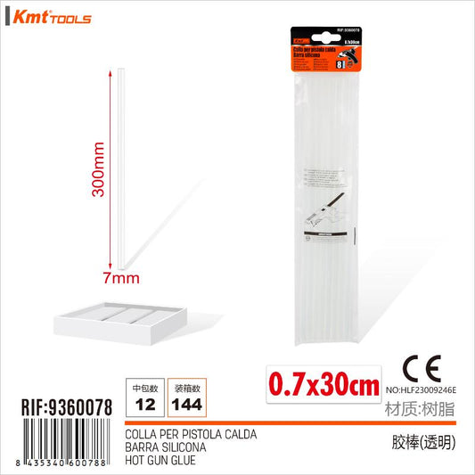 COLLA PER PISTOLA CALDA 0.7CM*30CM 8PZ