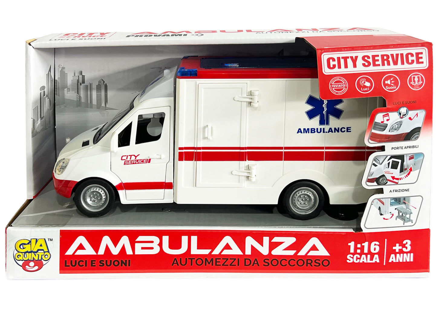 AMBULANZA C/LUCI/SUONI 1/16 GVC-9593 CT6