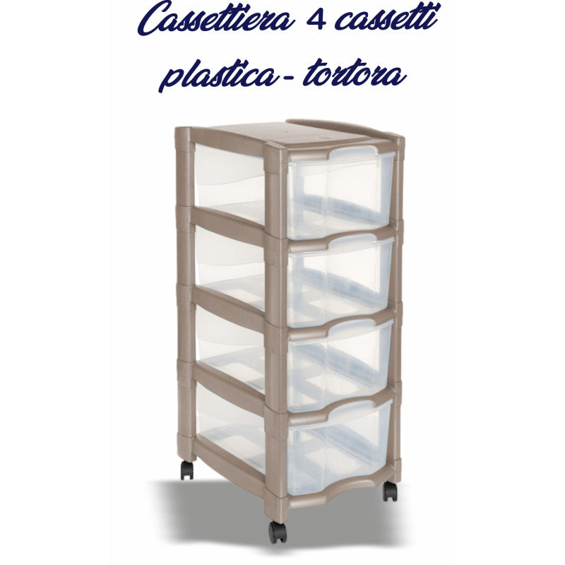 CASSETTIERA 4 CASSETTI TORTORA/PlASTICA