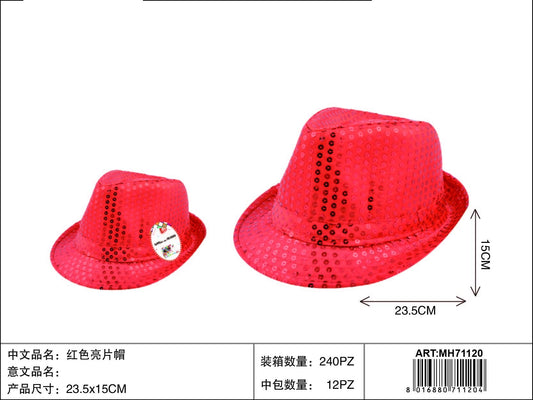 CAPPELLO GLITTER ROSSO