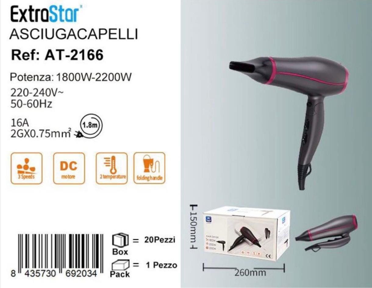 ASCIUGACAPELL POTENZA 1800-2200W QTA/12