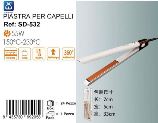 PIASTRA PER CAPELLI 55W QTA/24