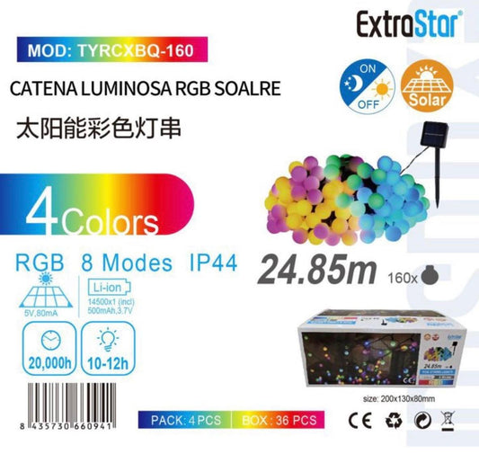 CATENA LUMINOSA RGB SOALRE 24.85M IP44 QTA/36