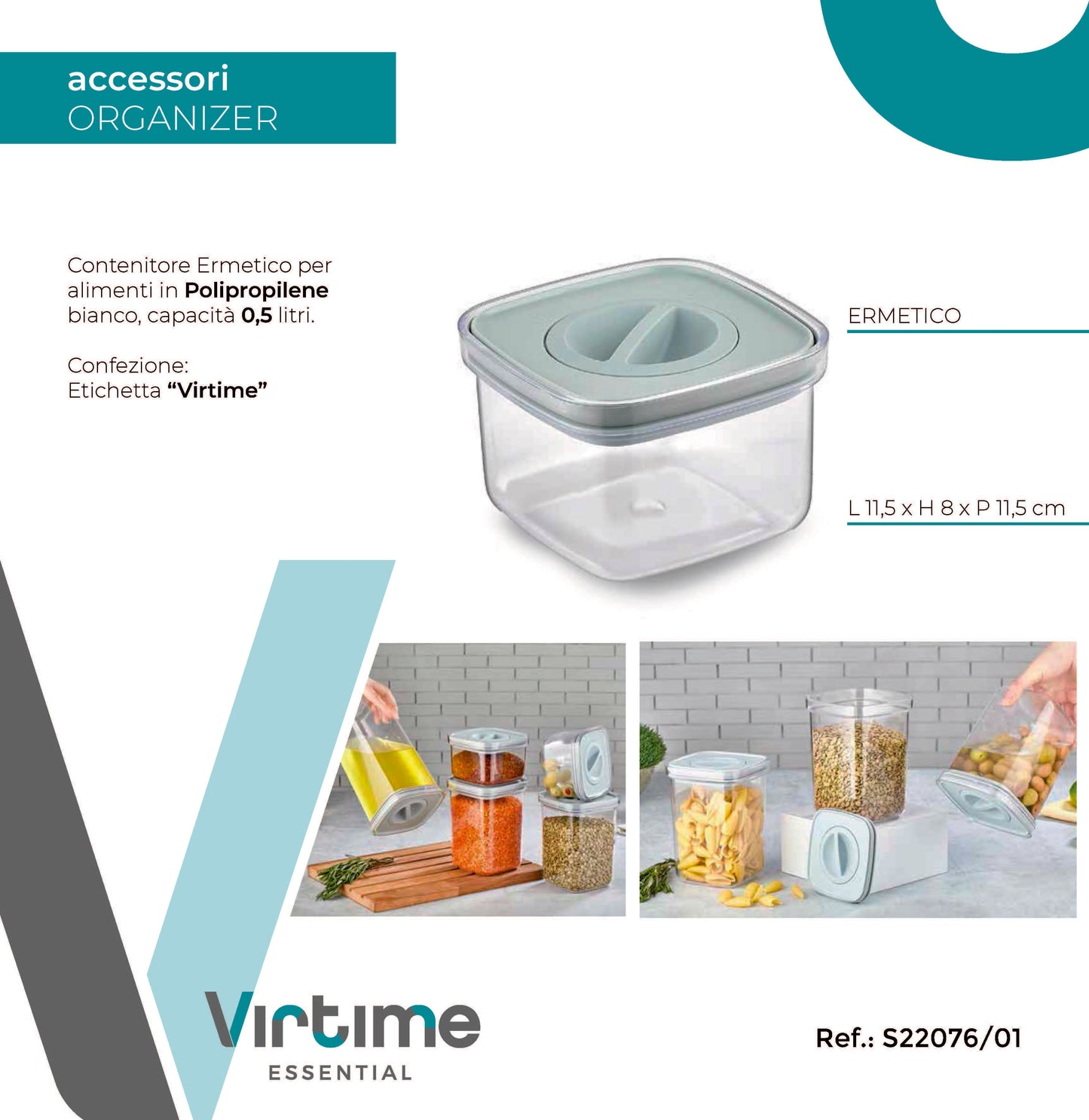 CONTENITORE ERMETICO PER ALIMENTI 0.5 LT
