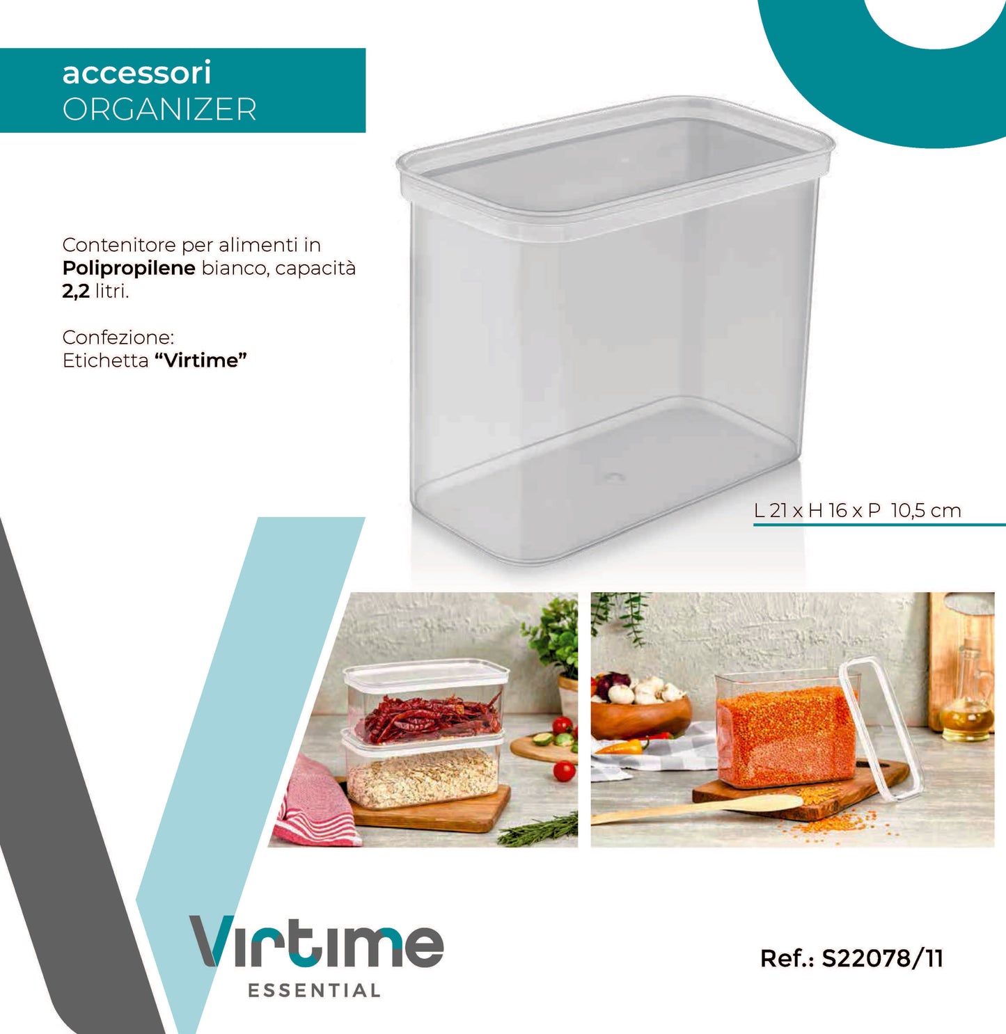 CONTENITORE PER ALIMENTI 2.20 LT