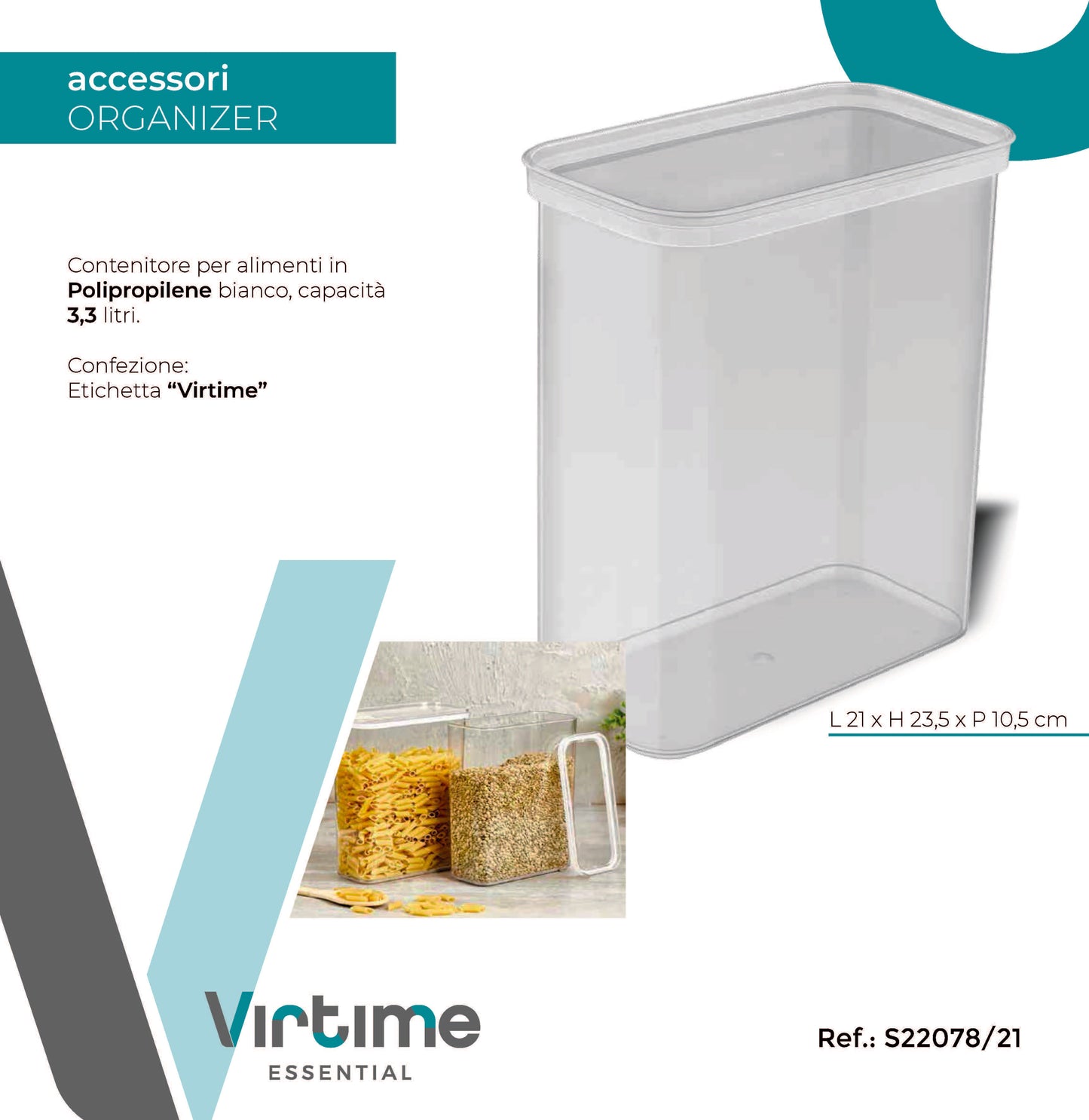 ORG-422 CONTENITORE PER ALIMENTI 3.3LT