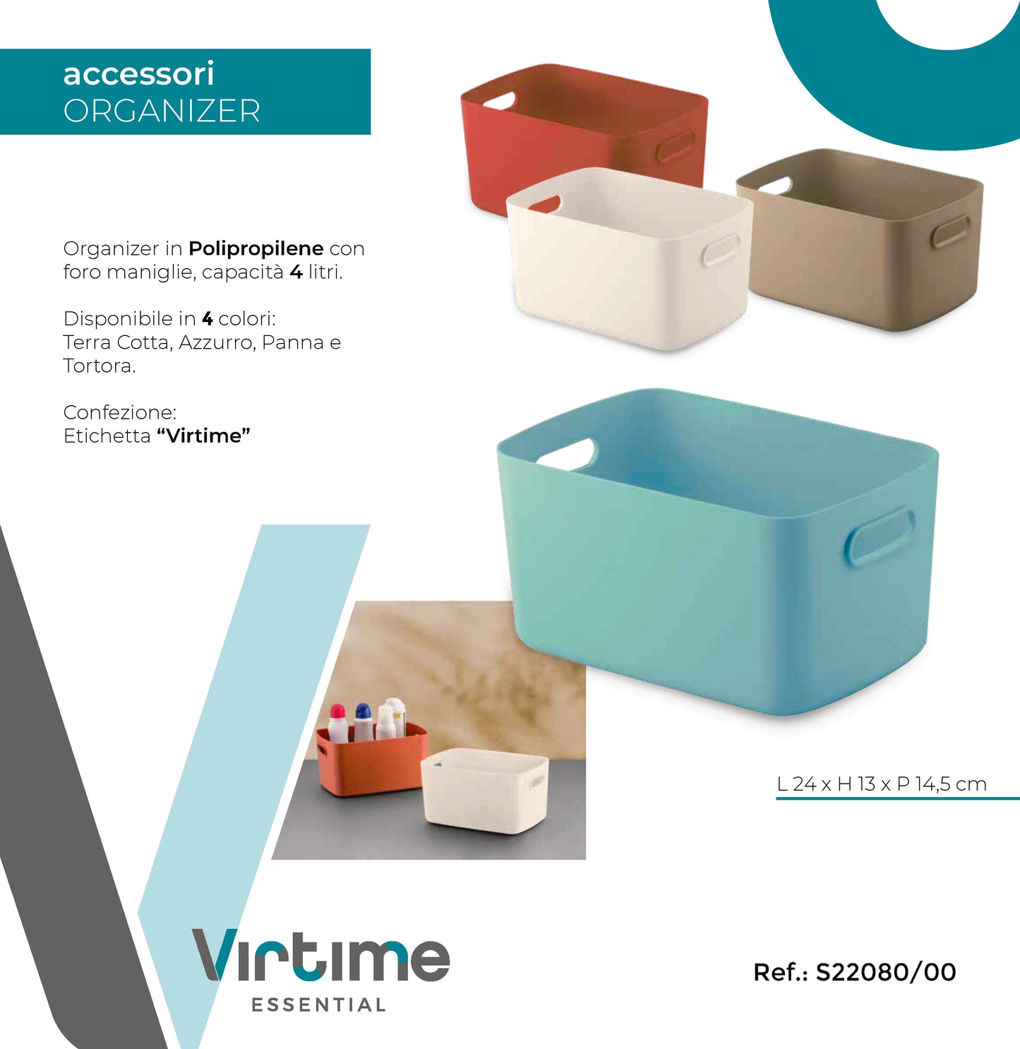 ORGANIZER PP  C/MANICI 4LT 4 COL. ASS.