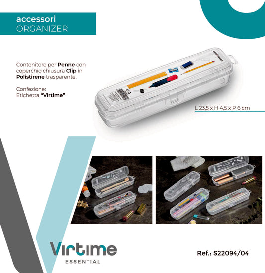 ORG-183 PORTA PENNE IN PS 6X23.5X4.5 CM