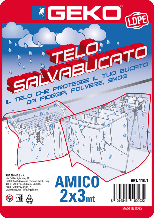 TELO COPRITUTTO LDPE SALVABUCATO PARAPIOGGIA E SMOG 2X3 M IN